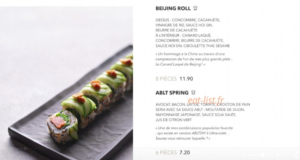 Sushi Shop — carte page 2