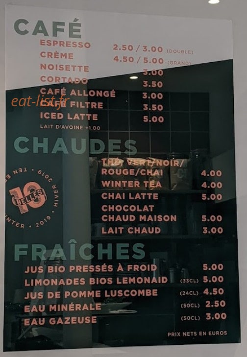 Ten Belles — carte page 2