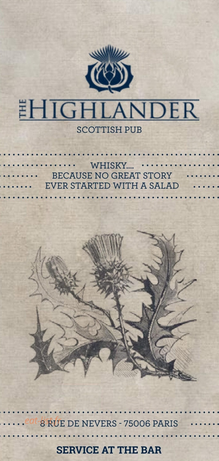 The Highlander — carte page 1