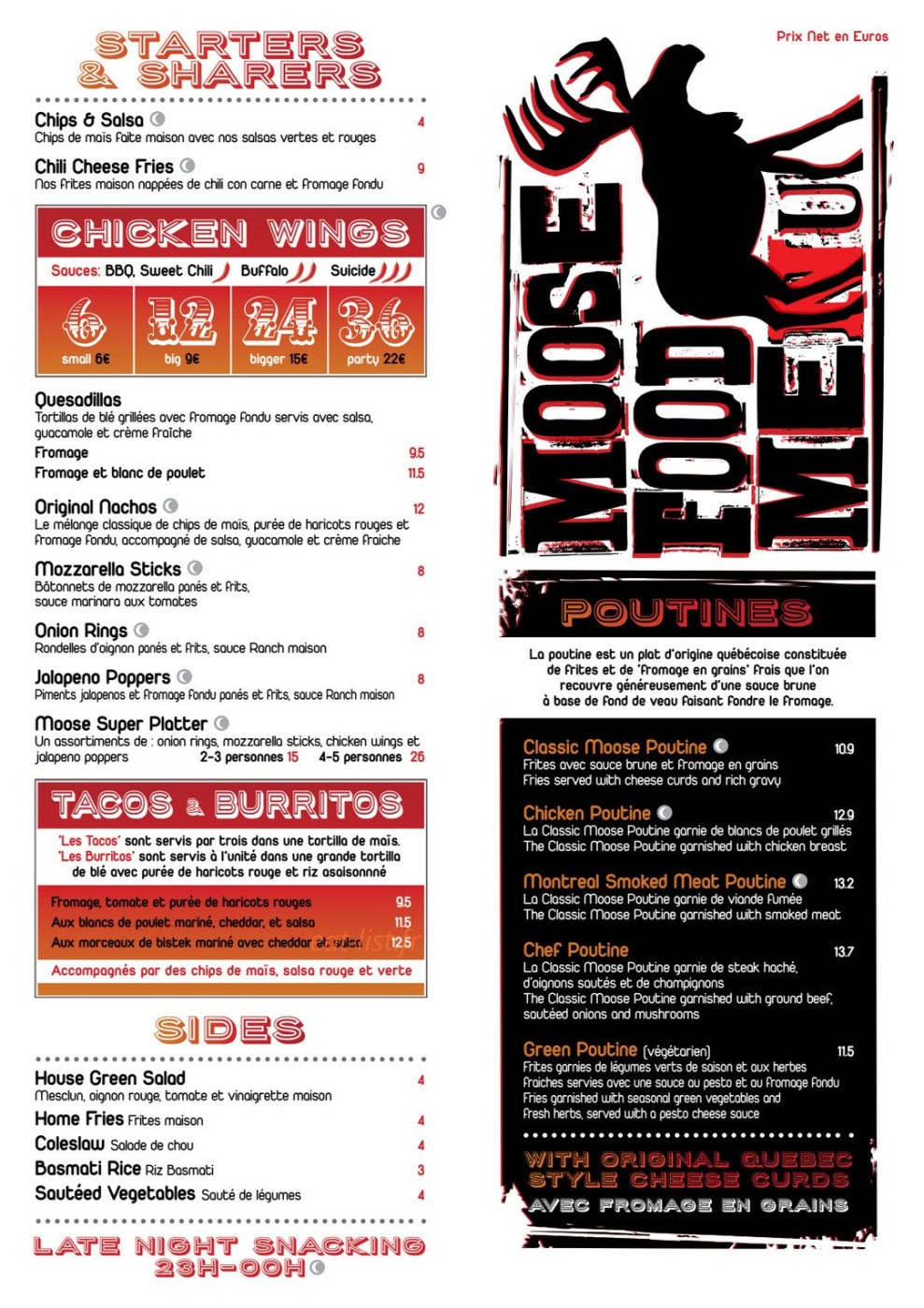 The Moose — carte page 1