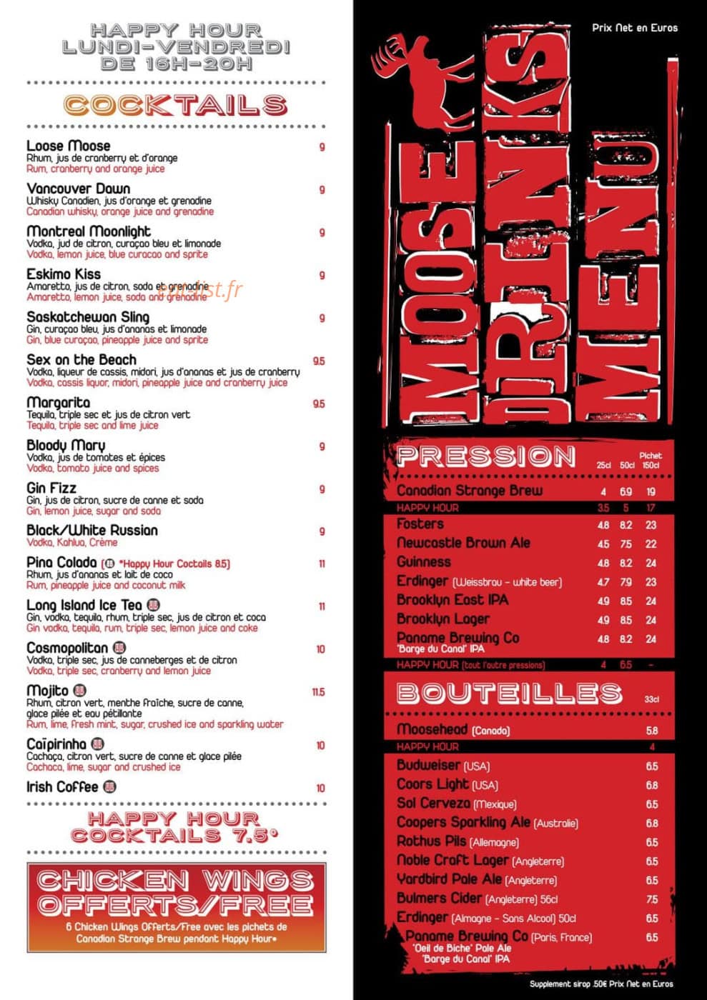 The Moose — carte page 3