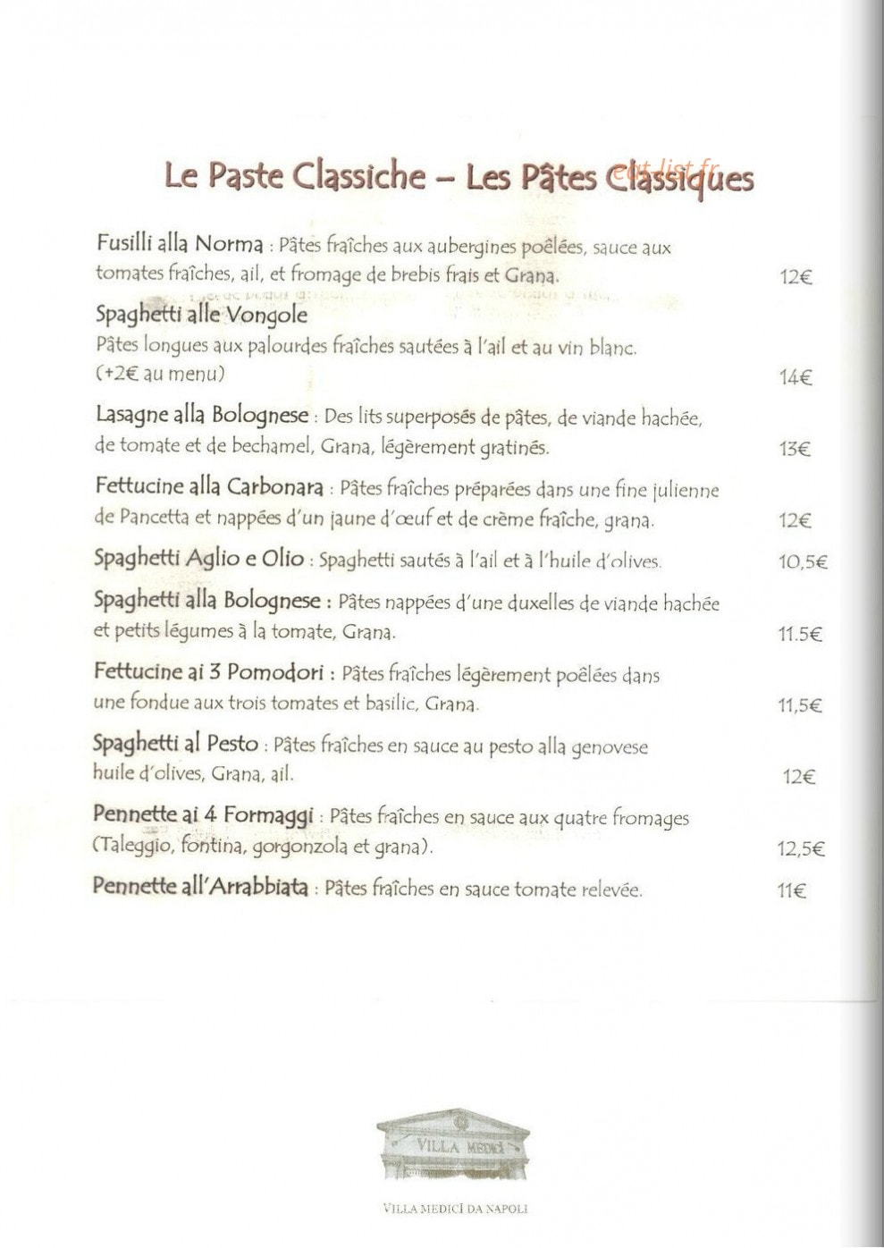 Villa Médici Da Napoli — carte page 8