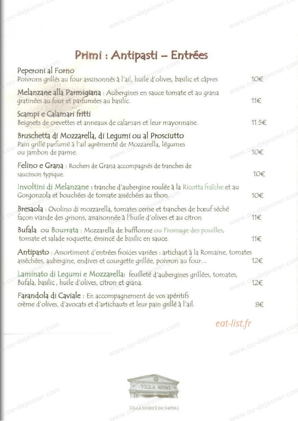 Villa Médici Da Napoli — carte page 5