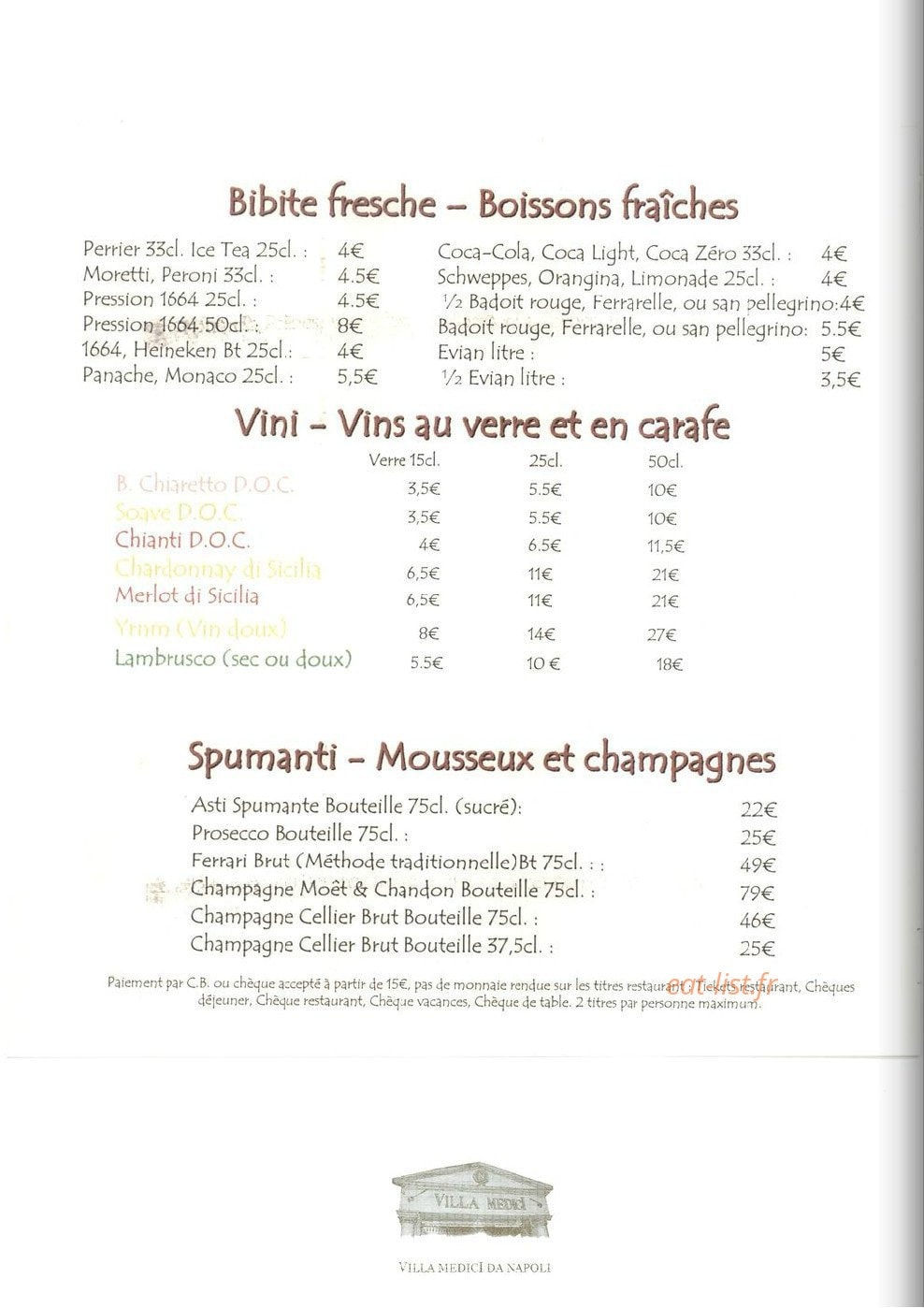 Villa Médici Da Napoli — carte page 4