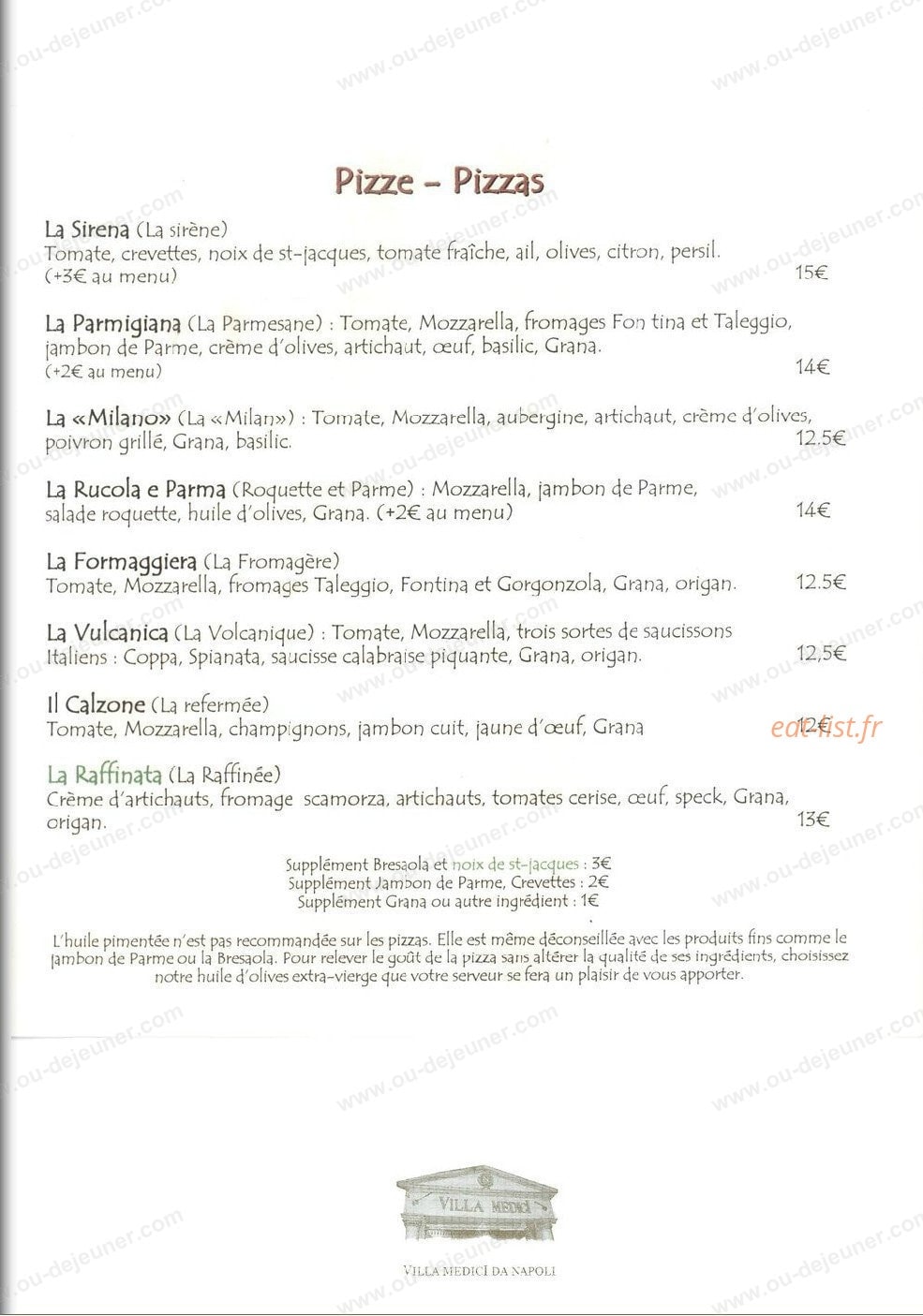 Villa Médici Da Napoli — carte page 11