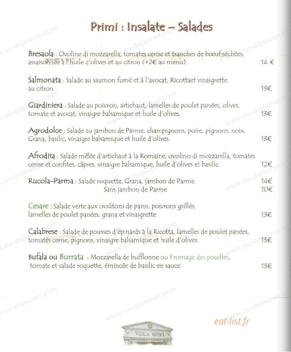 Villa Médici Da Napoli — carte page 6