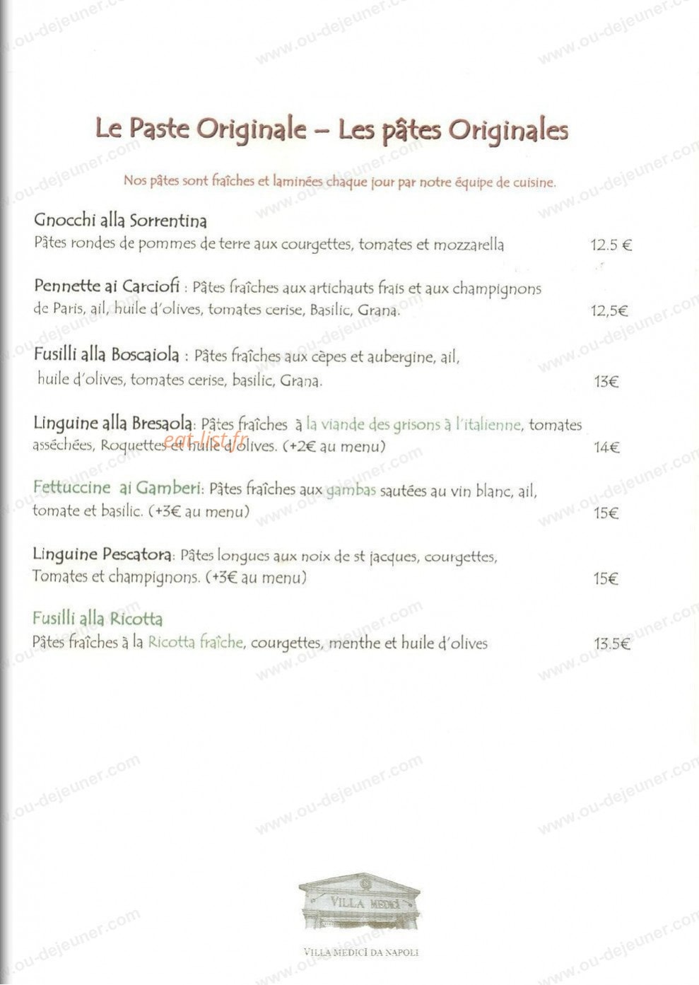 Villa Médici Da Napoli — carte page 9