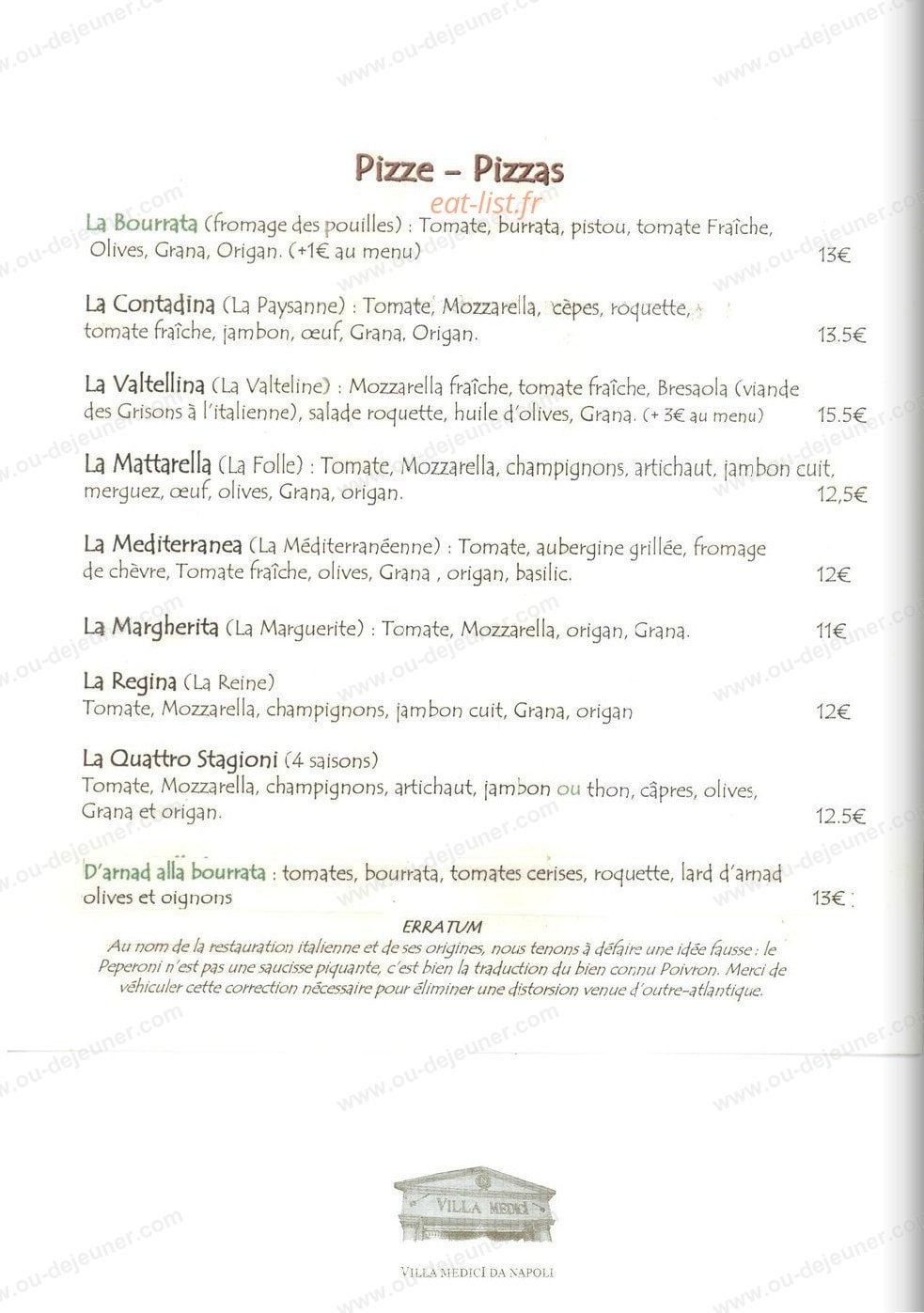 Villa Médici Da Napoli — carte page 12