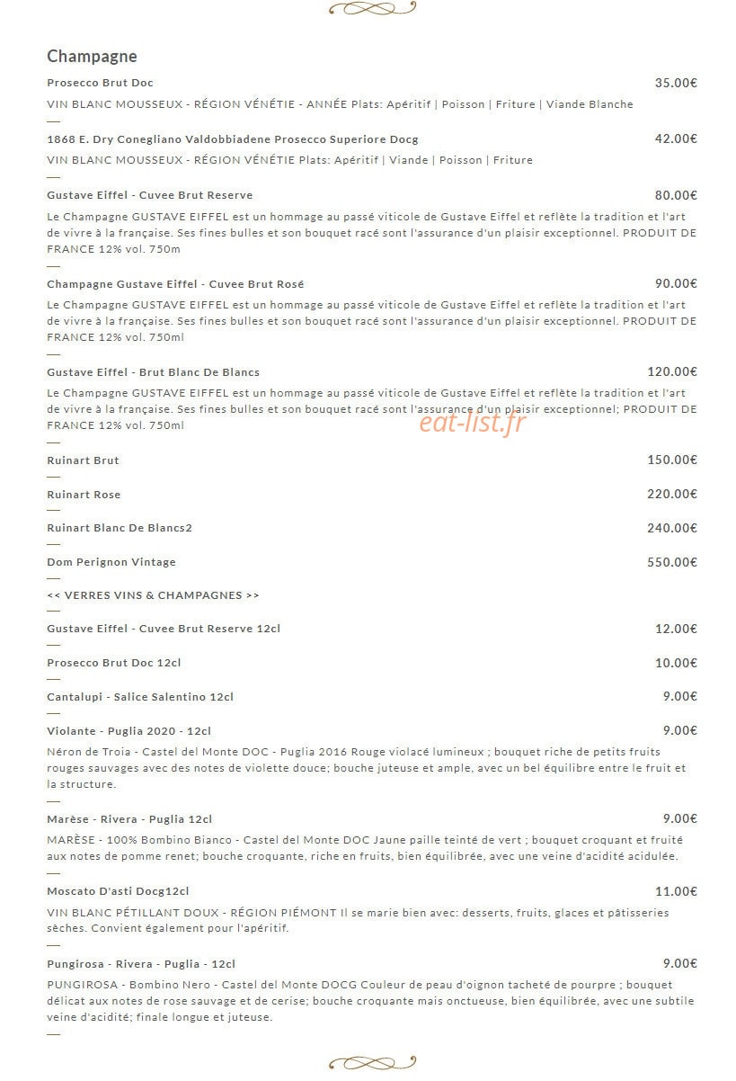 Vita Ristorante — carte page 8