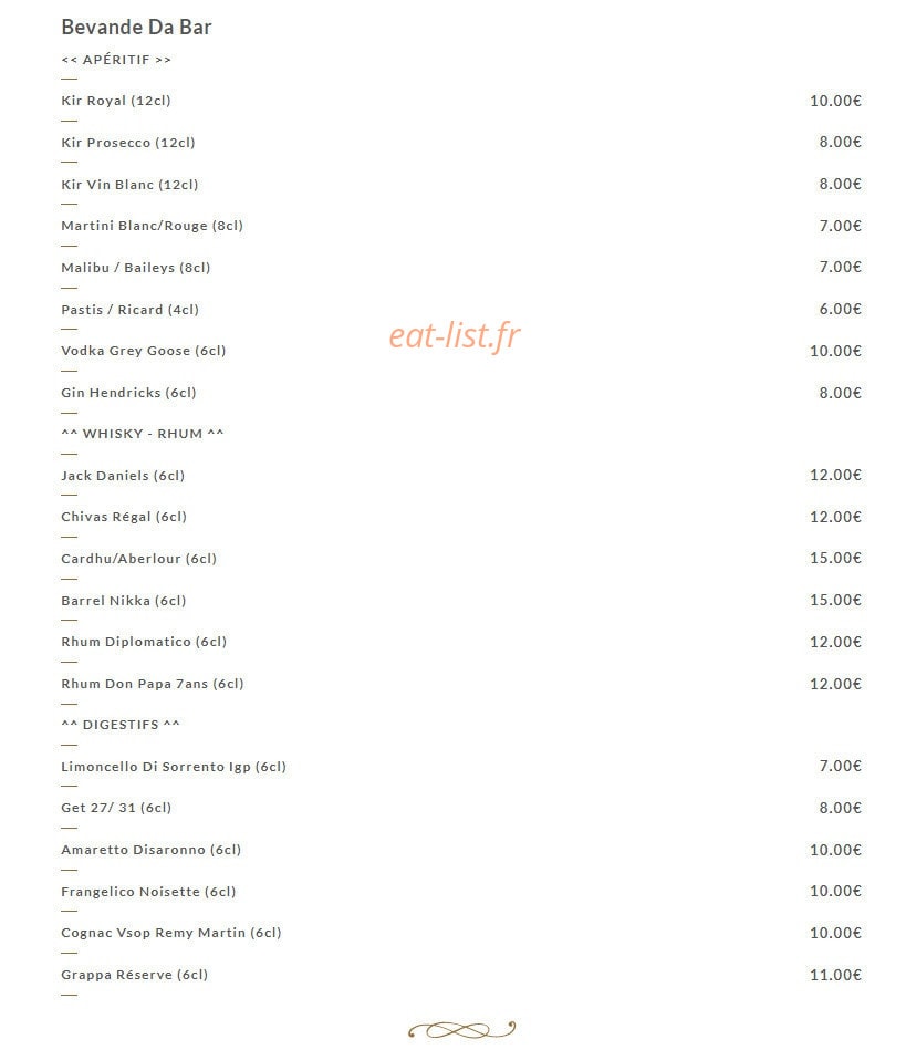 Vita Ristorante — carte page 9