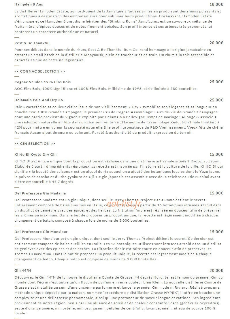 Vita Ristorante — carte page 12