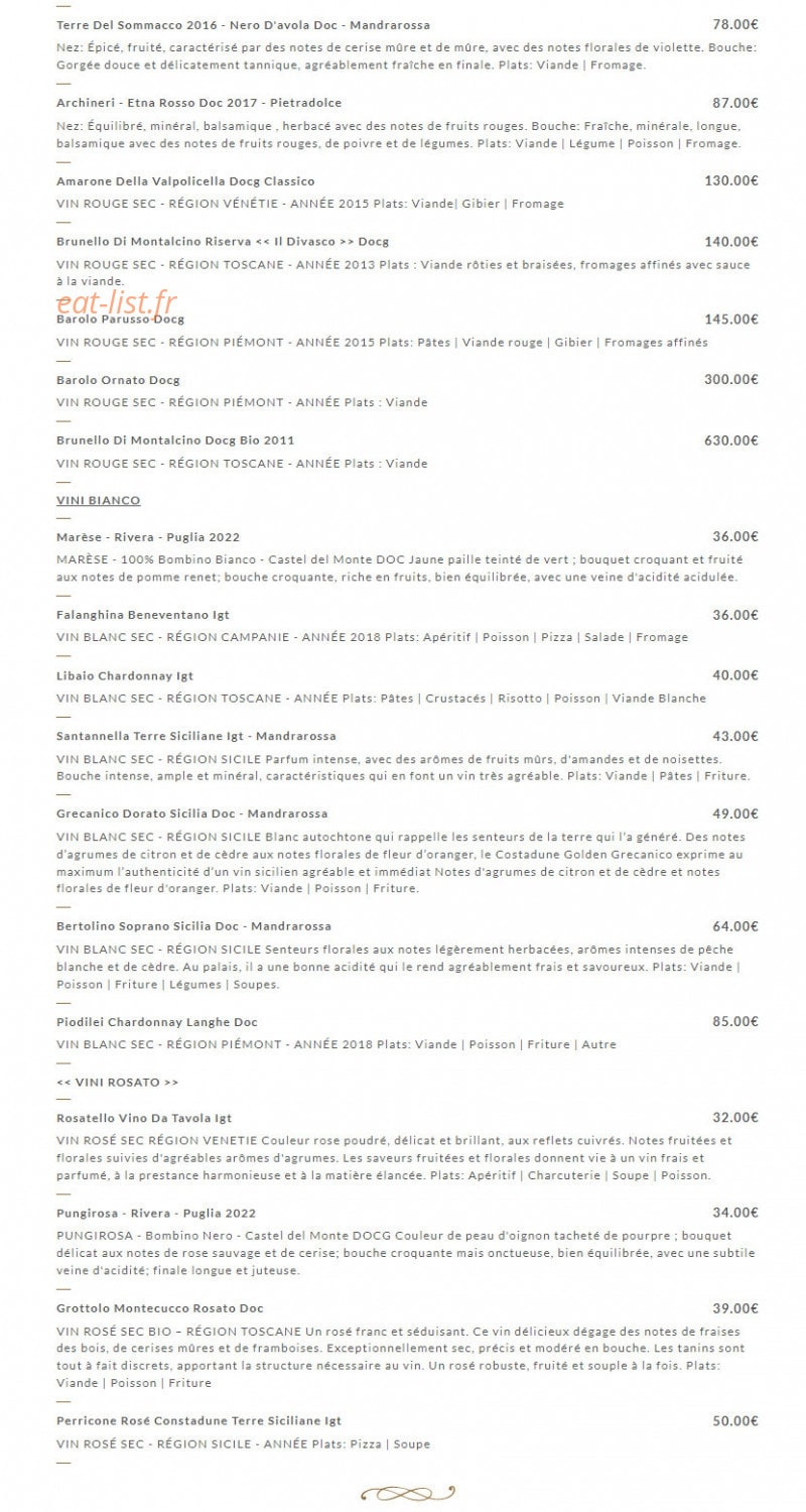 Vita Ristorante — carte page 7
