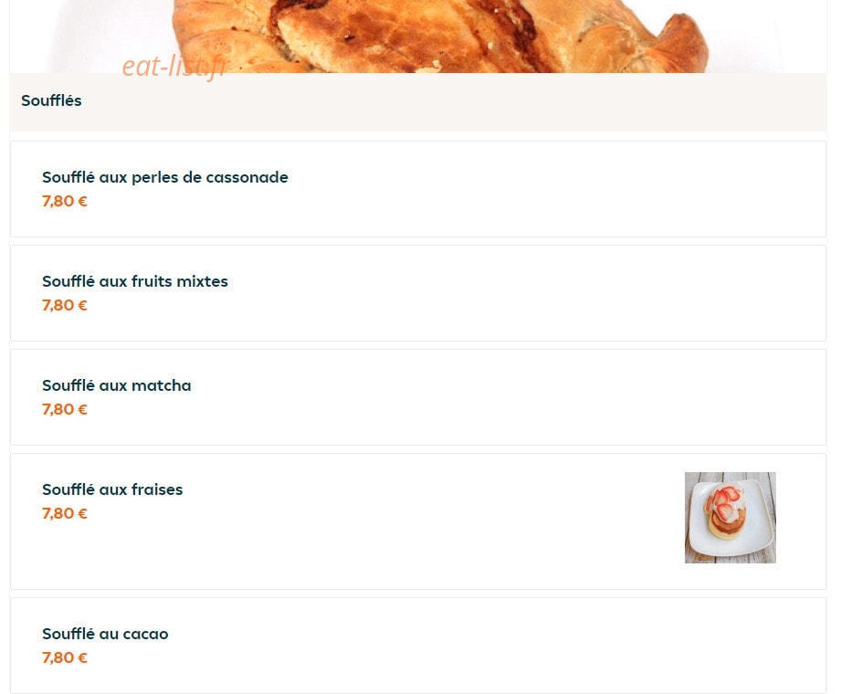 Wow Tea — carte page 1