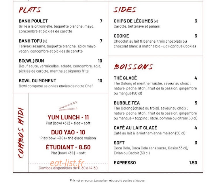 Yum Yao — carte page 2