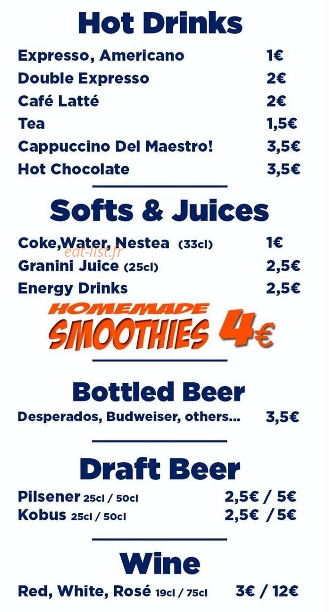 Amex Café — carte page 2