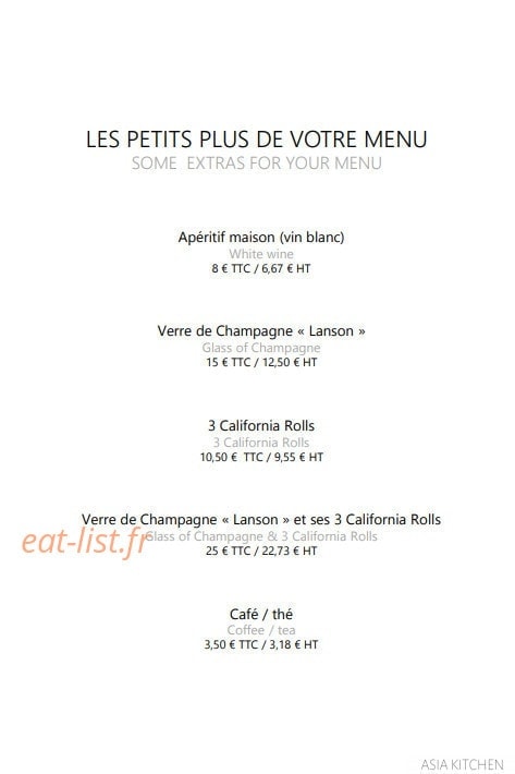 Asia Kitchen — carte page 3