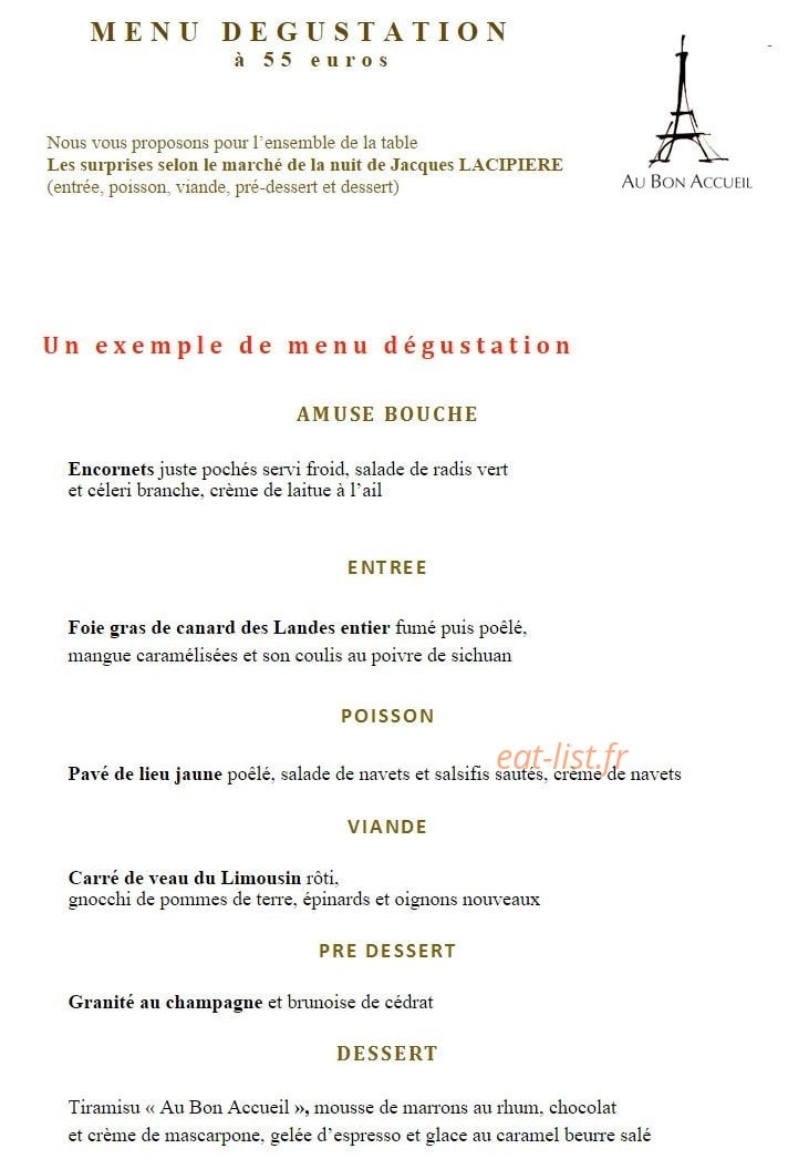 Au Bon Accueil — carte page 4