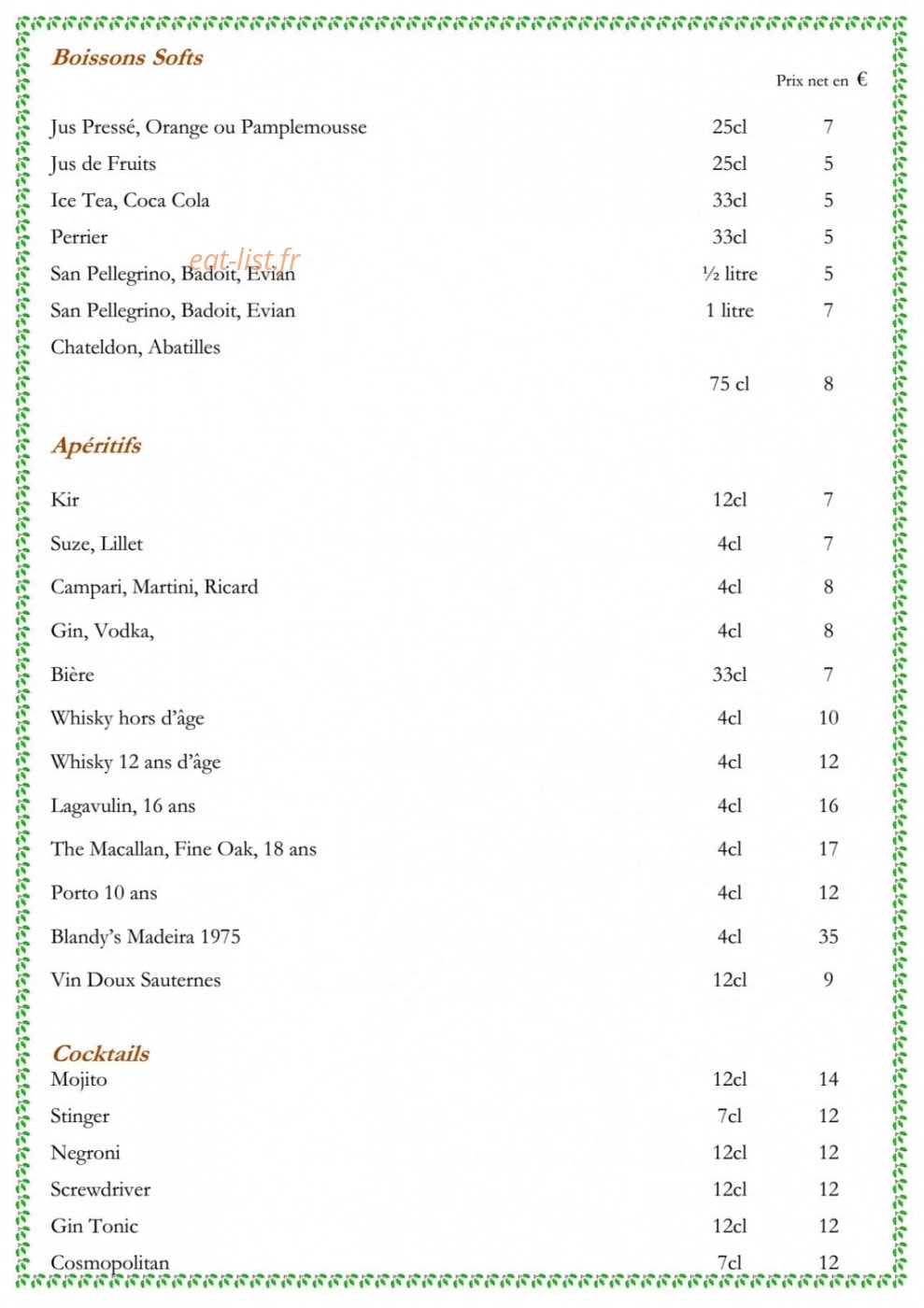 Au petit tonneau — carte page 3