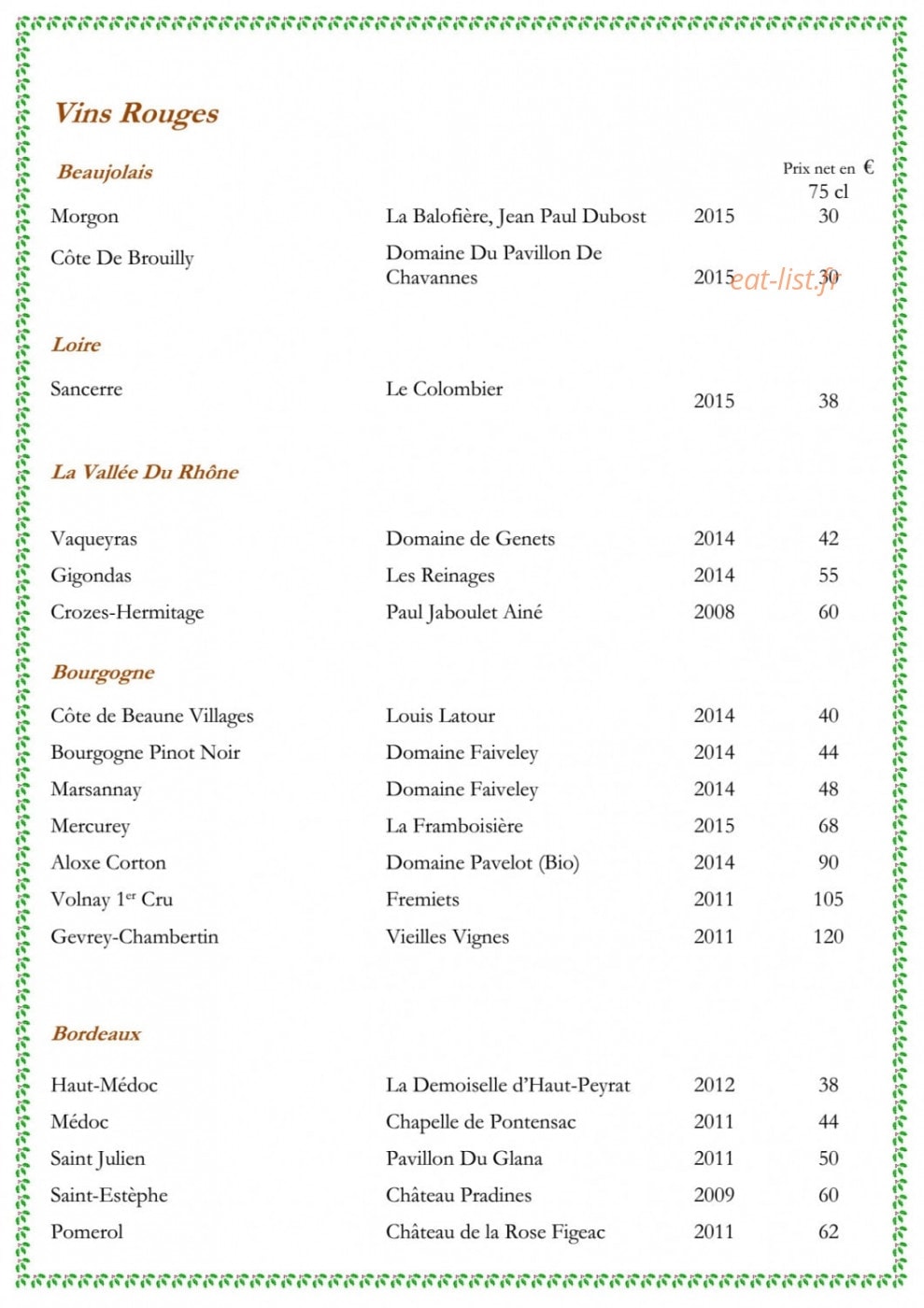 Au petit tonneau — carte page 6