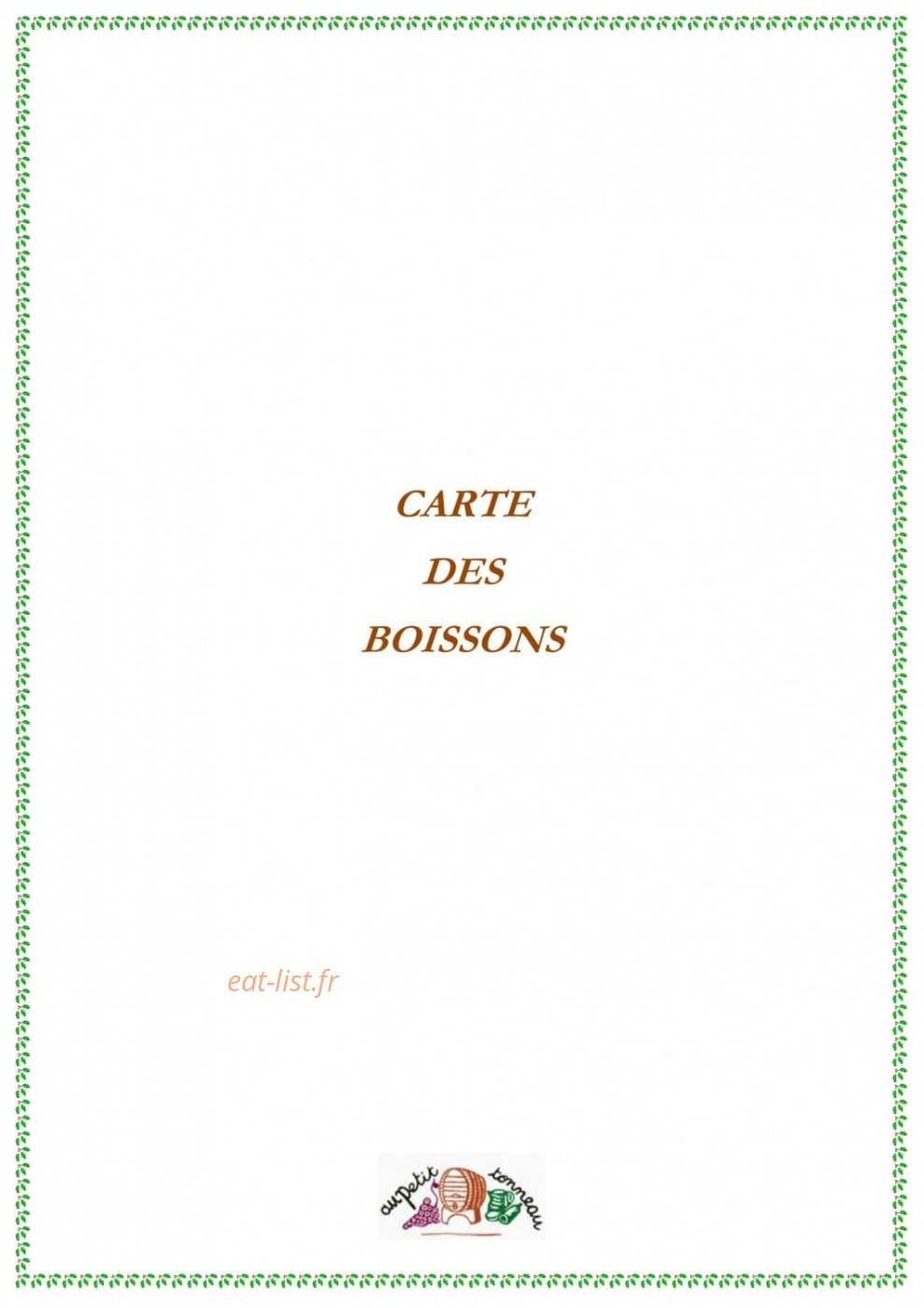 Au petit tonneau — carte page 2