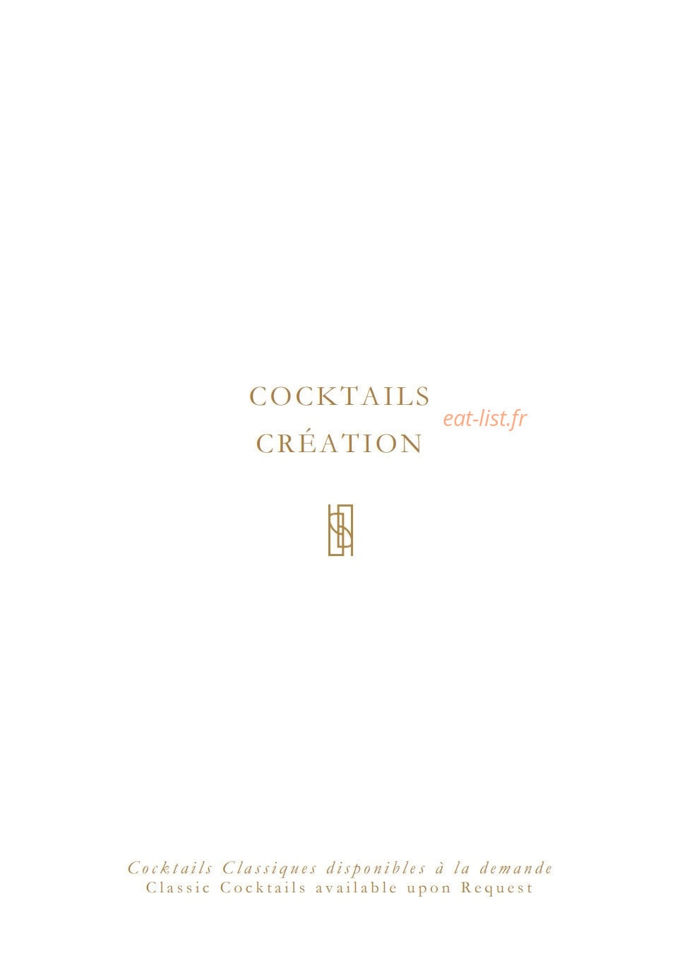Bar James Joyce — carte page 1