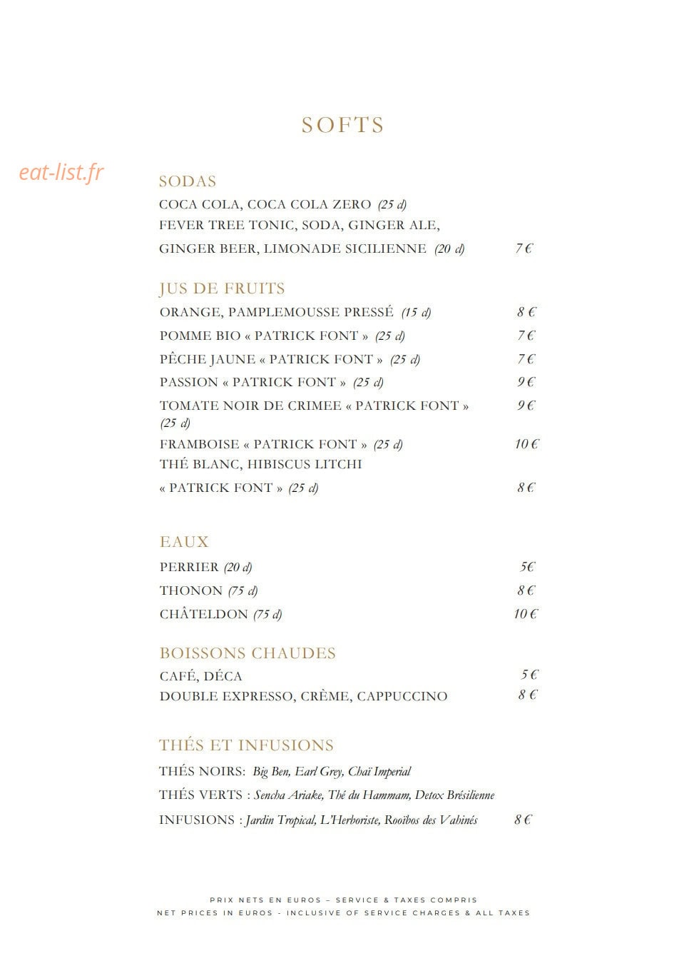 Bar James Joyce — carte page 17
