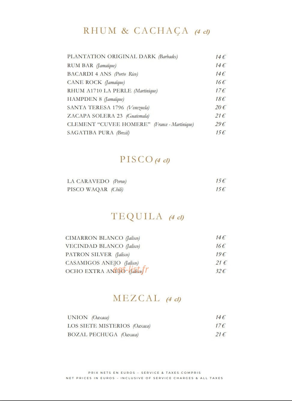 Bar James Joyce — carte page 14