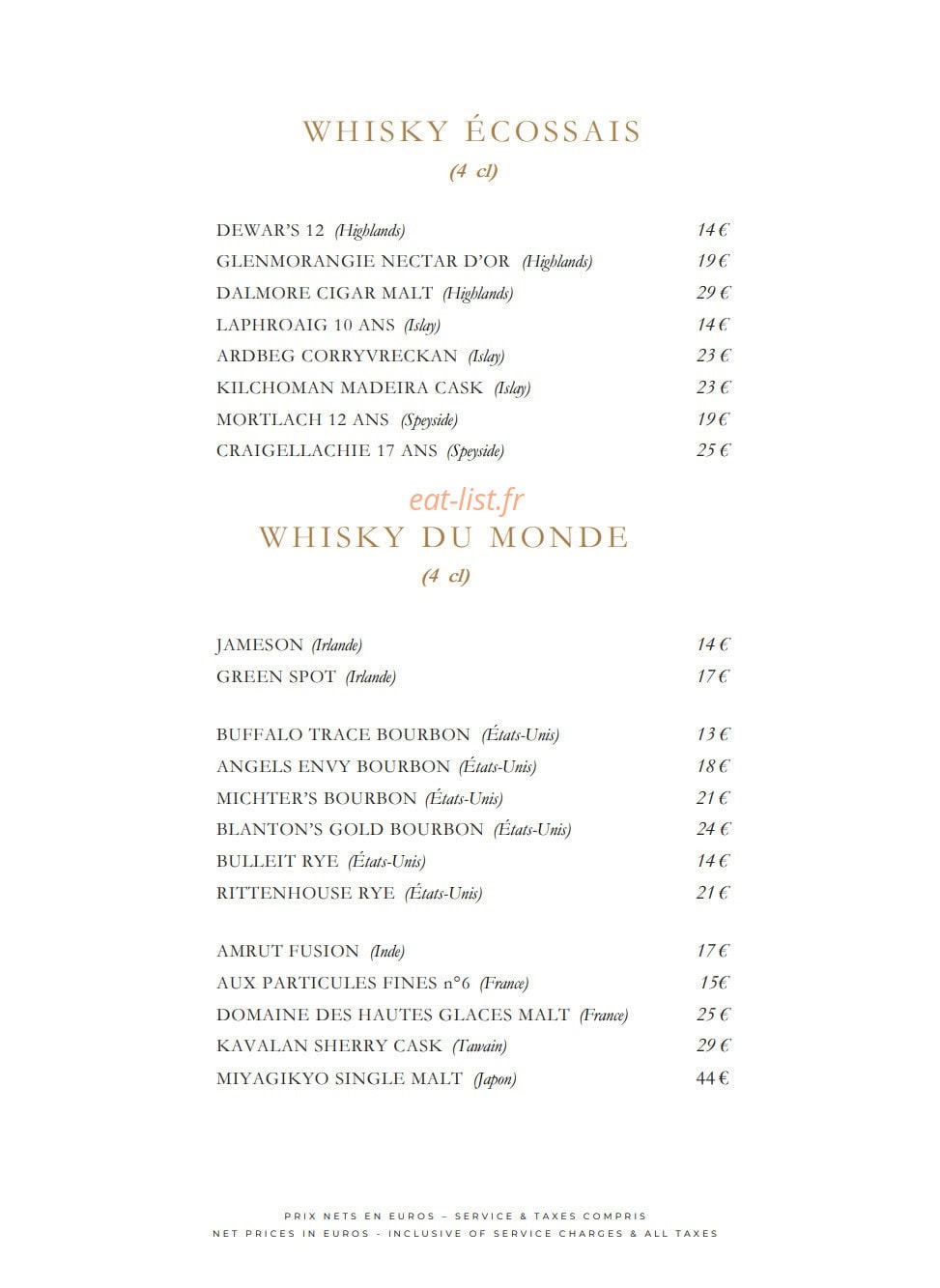 Bar James Joyce — carte page 15