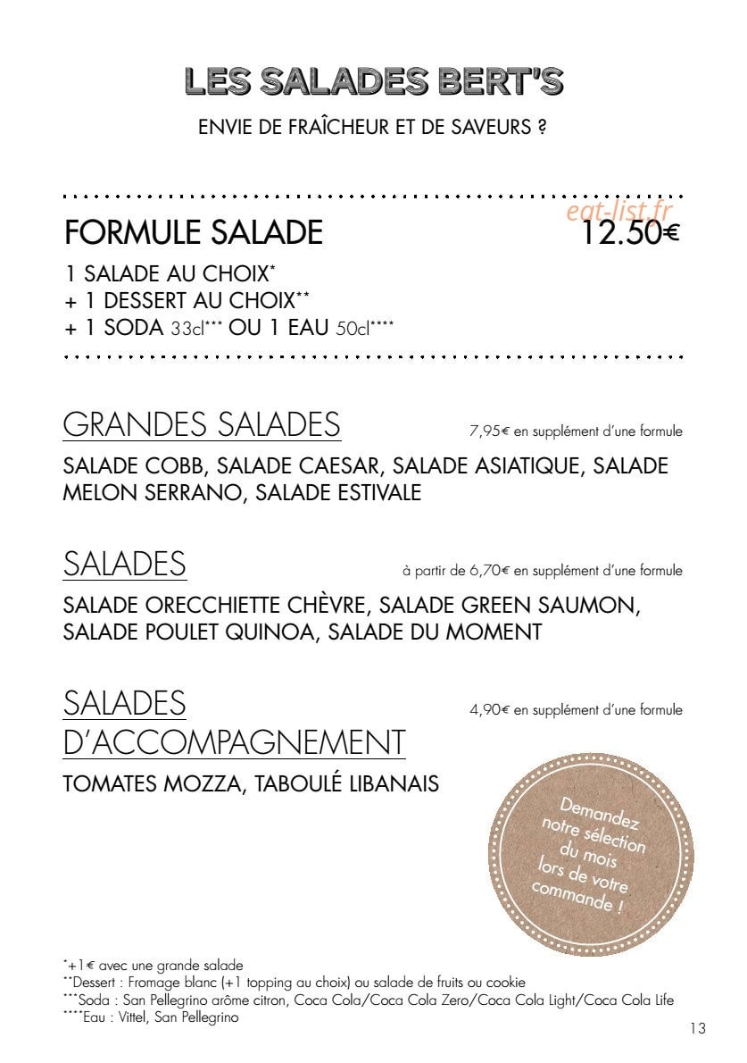 Bert's — carte page 8