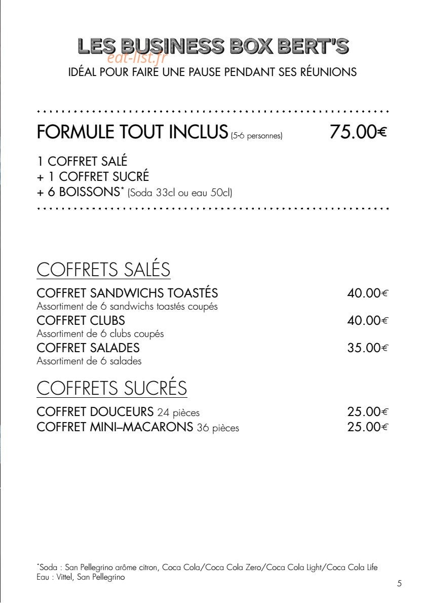 Bert's — carte page 4