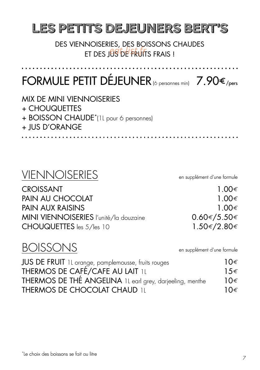 Bert's — carte page 5