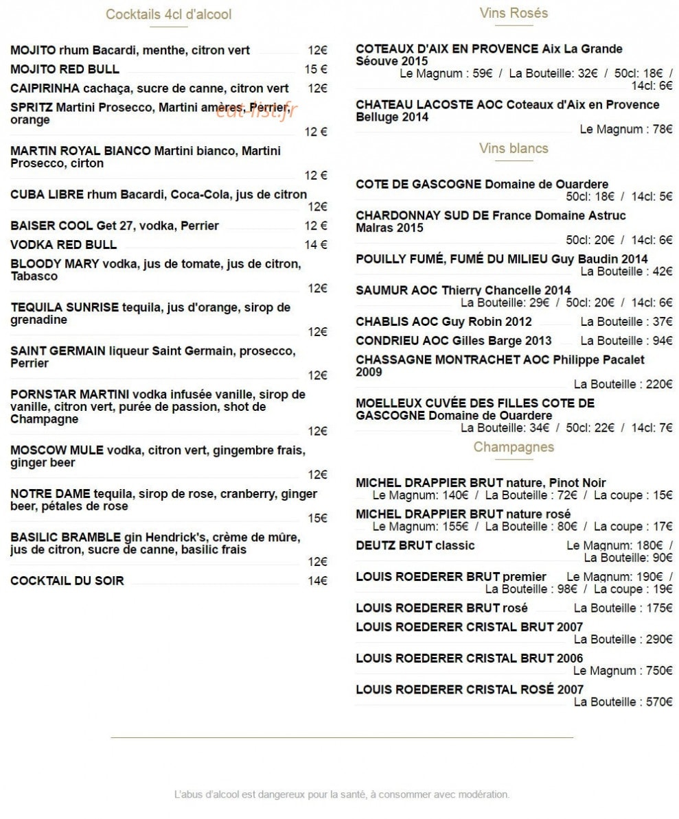 Bistrot Alexandre III — carte page 4