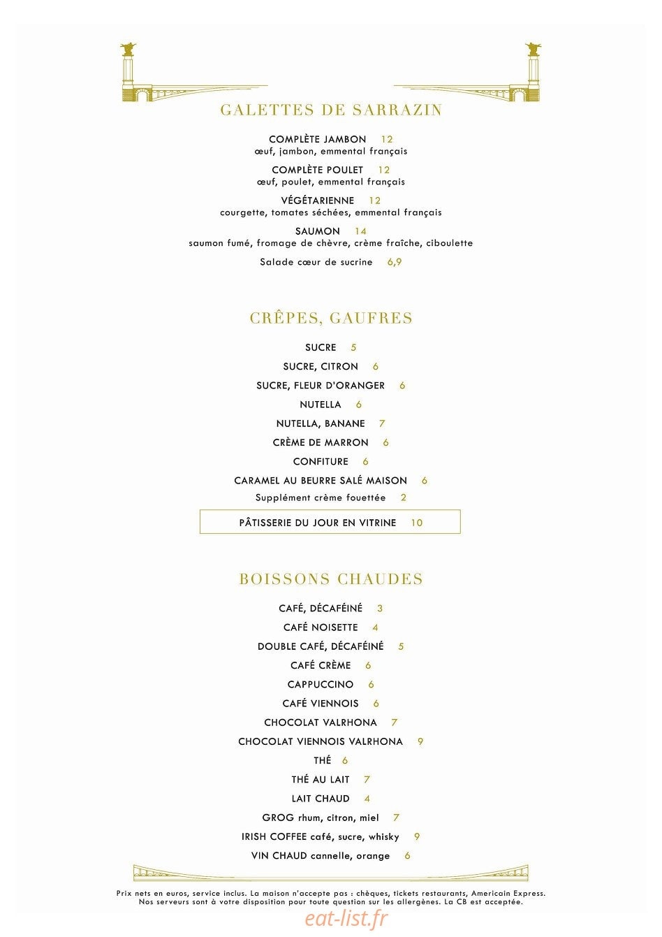 Bistrot Alexandre III — carte page 2