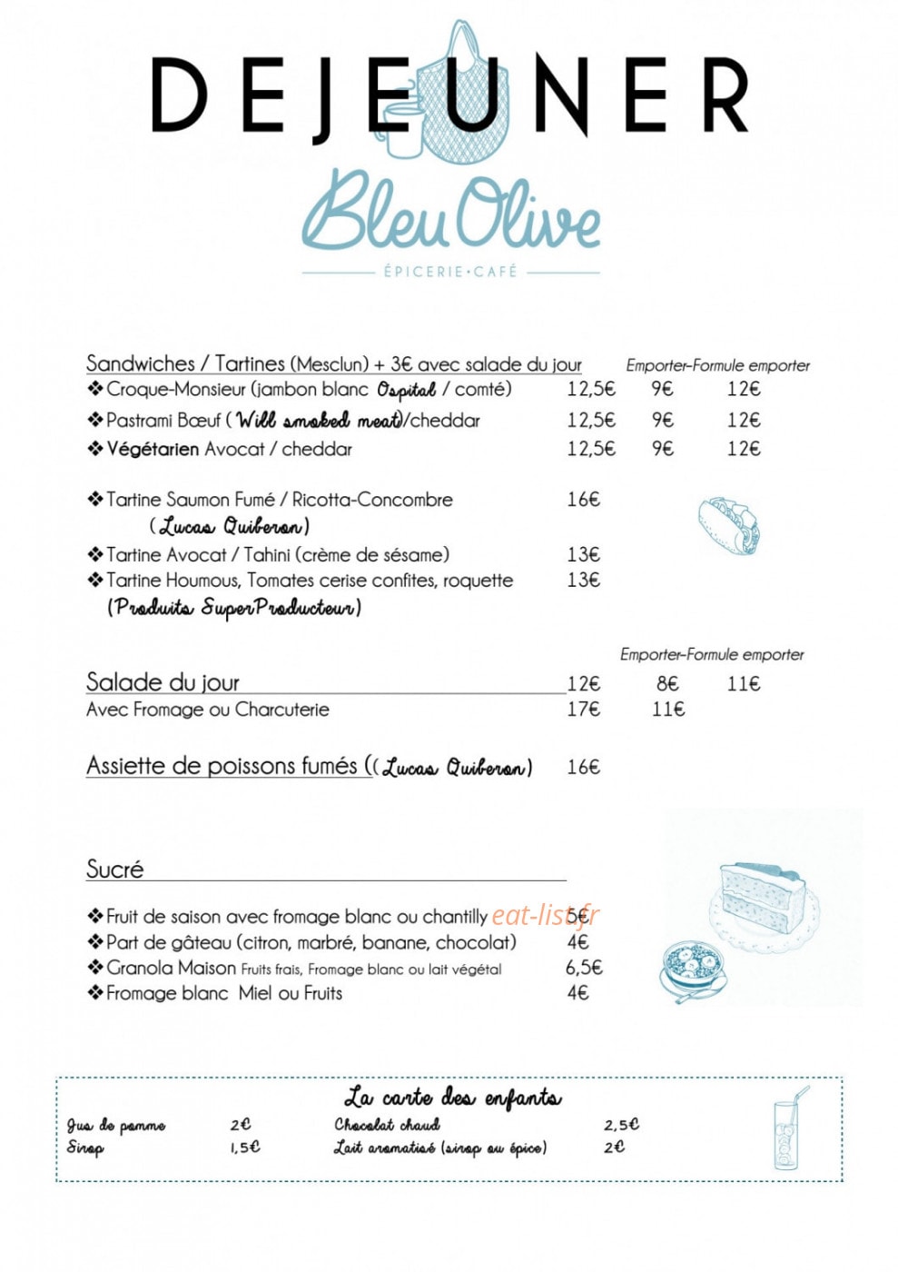 Bleu Olive — carte page 1