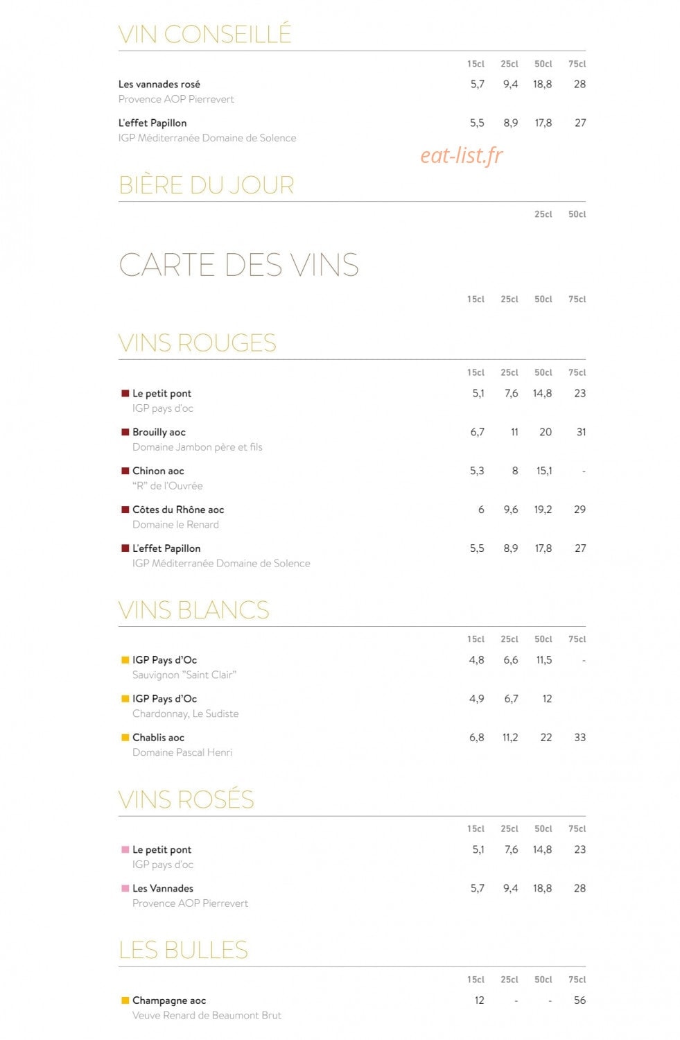 Café Concorde — carte page 3