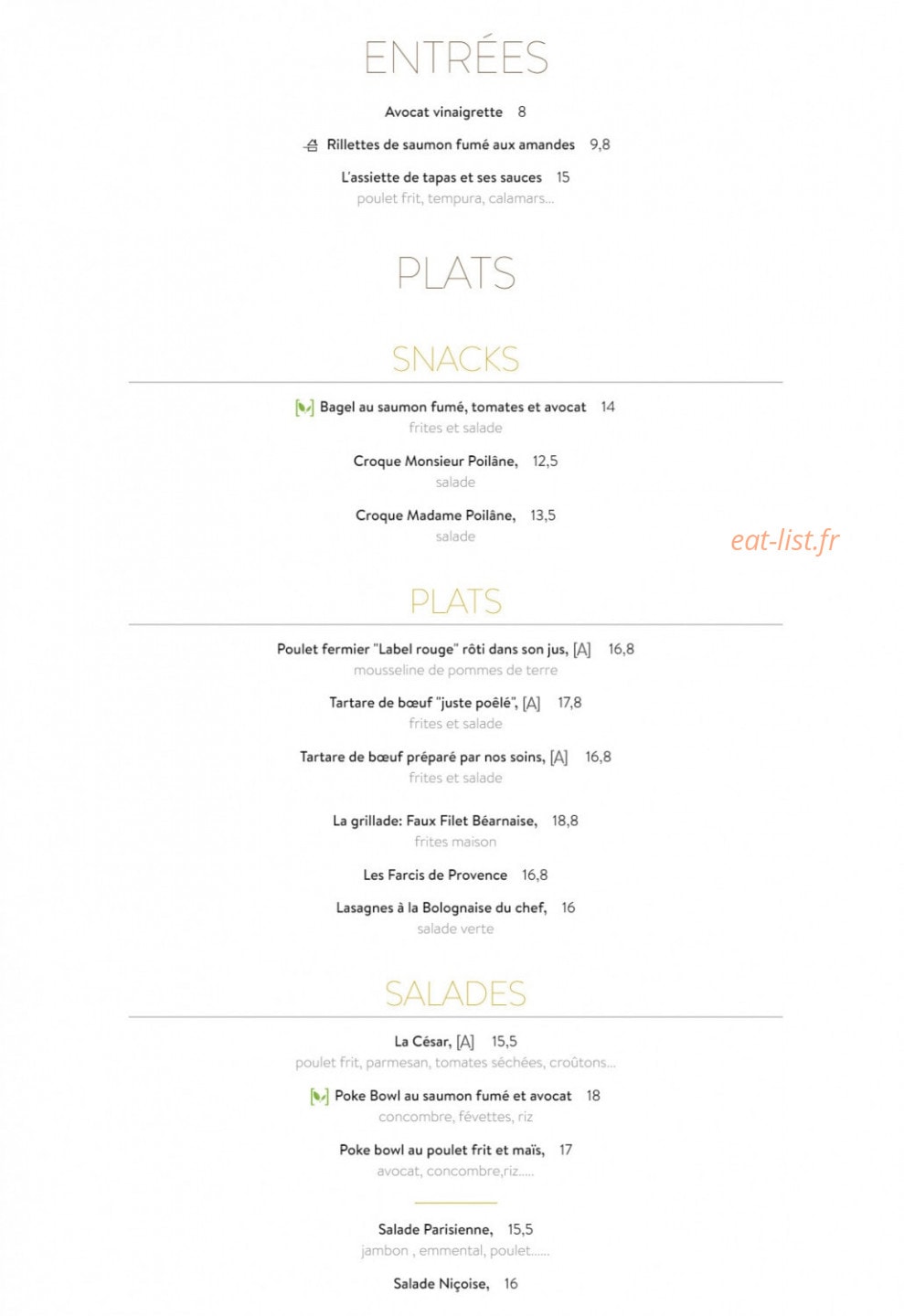 Café Concorde — carte page 2