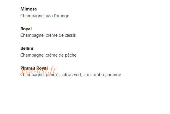 Café d’Orsay — carte page 21