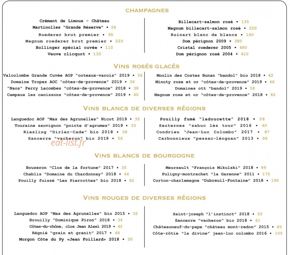 Café de l'Esplanade — carte page 9
