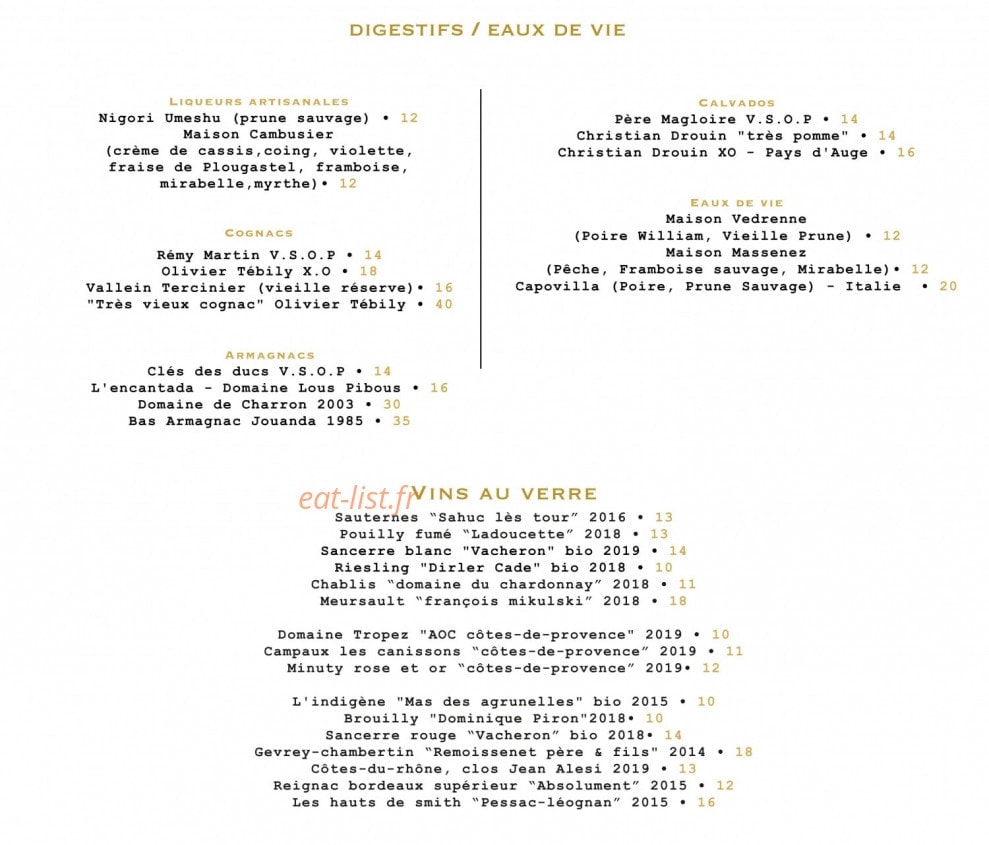 Café de l'Esplanade — carte page 6