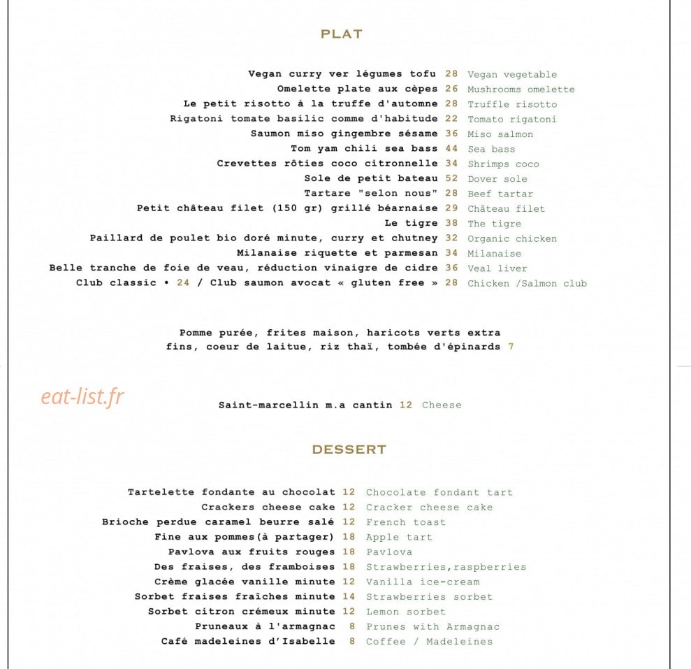 Café de l'Esplanade — carte page 3