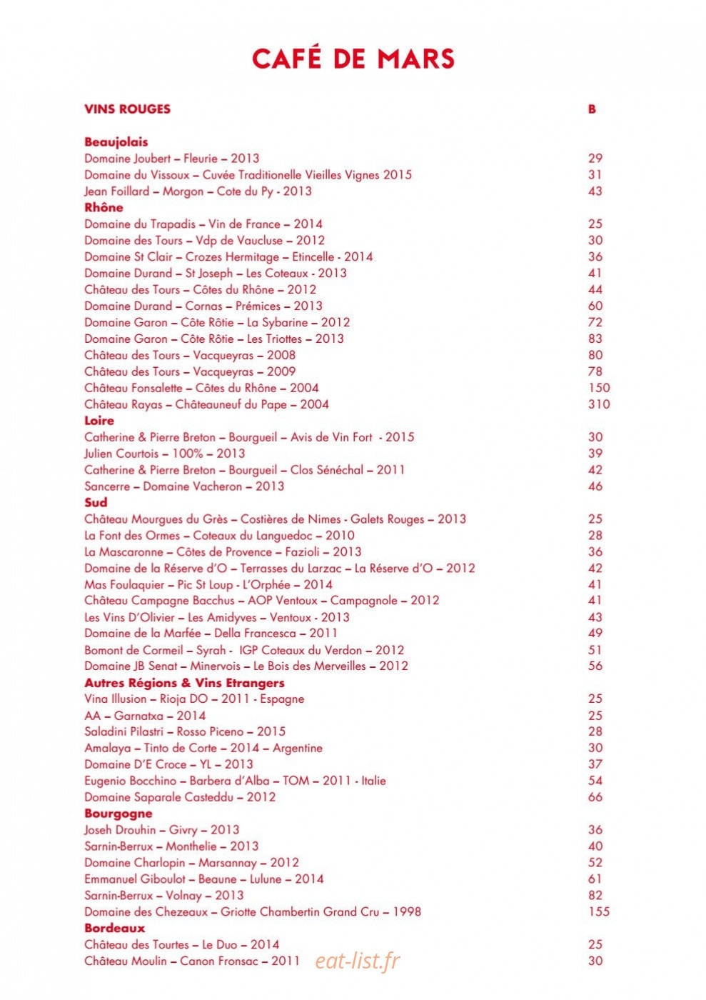 Café de Mars — carte page 5