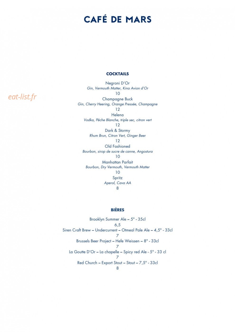 Café de Mars — carte page 3