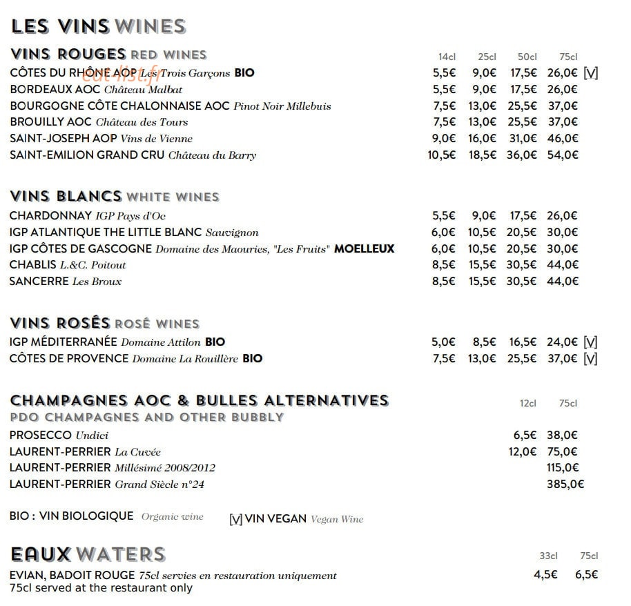 Café du Marché — carte page 7