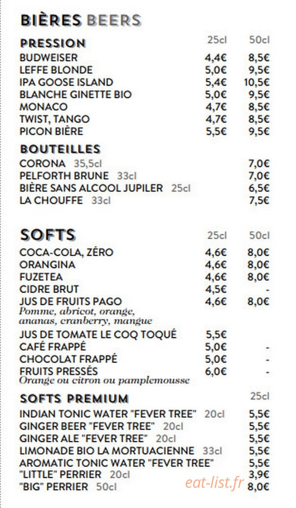 Café du Marché — carte page 11