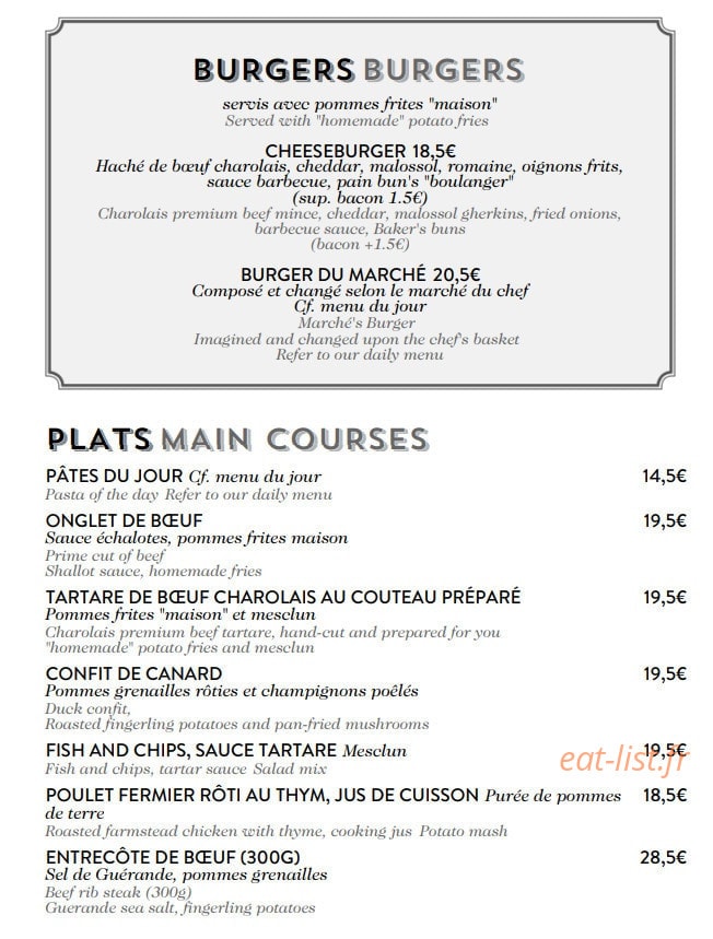 Café du Marché — carte page 3