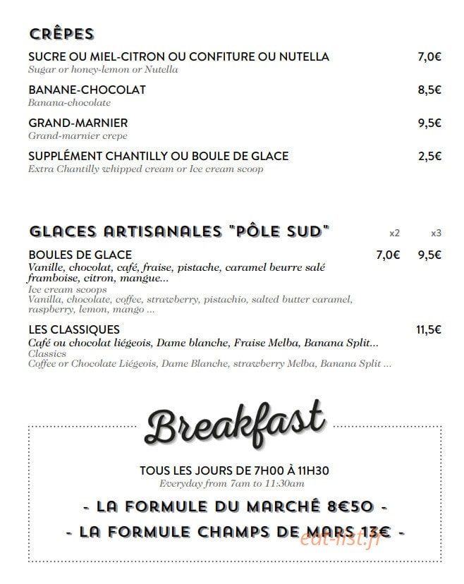 Café du Marché — carte page 6