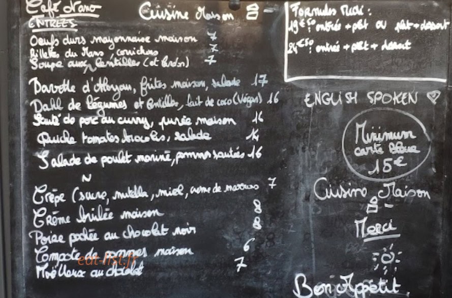 Café Nano — carte page 1