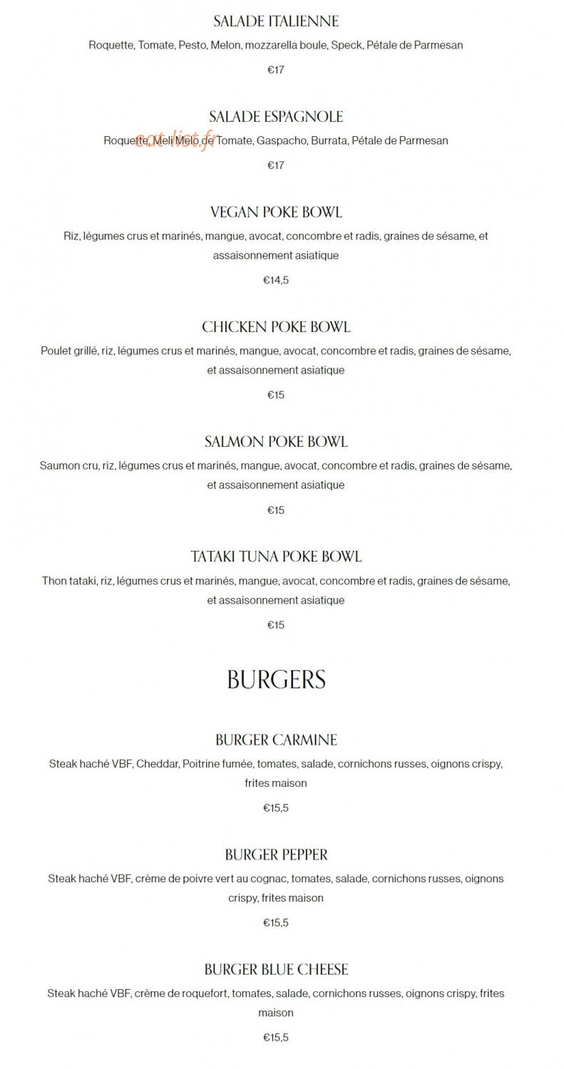 Carmine Cafe — carte page 5