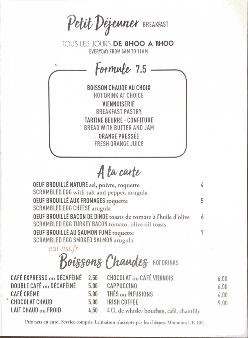 Carmine Cafe — carte page 15