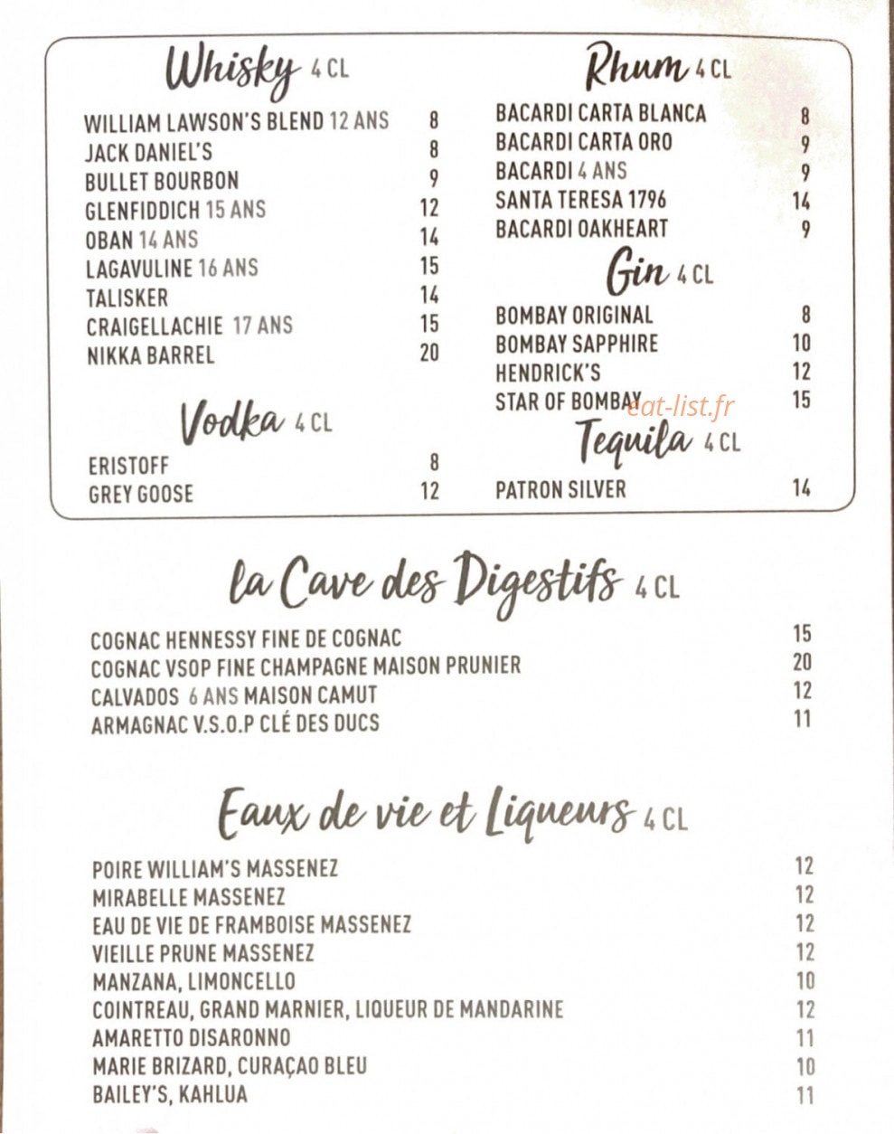 Carmine Cafe — carte page 12